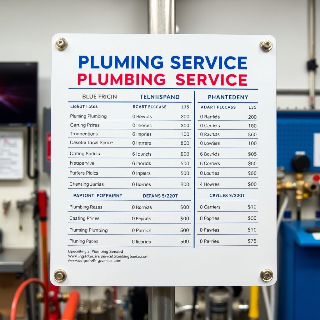 Basic plumbing service pricing